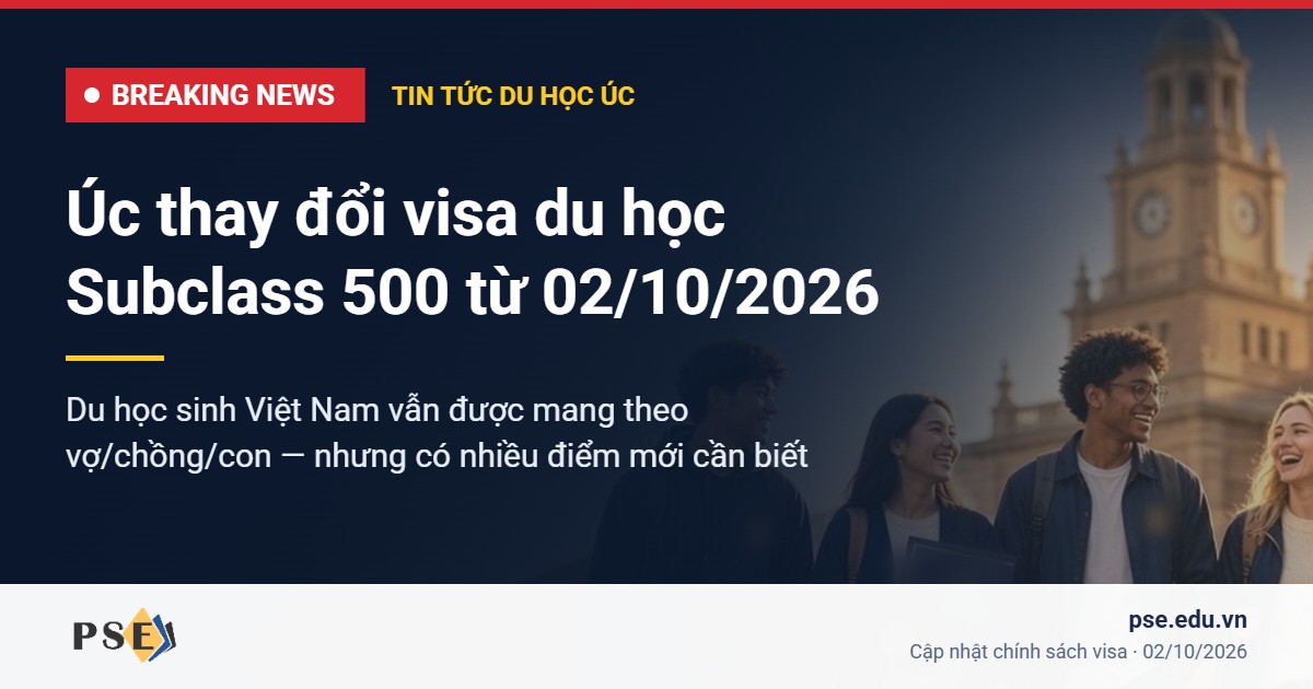 Breaking news tin tức du học Úc: visa du học Subclass 500 thay đổi từ 02/10/2026